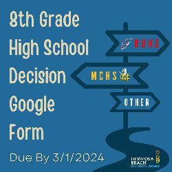 8th Grade High School Decision Google Form - Due by 3/1/2024